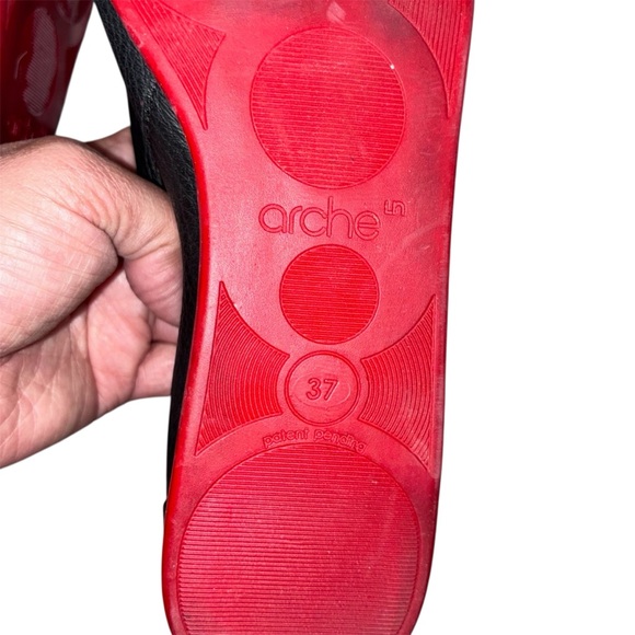 Arche Piassy Leather Demi Wedge Flat in Black Size 37 US 6 - Picture 6 of 6